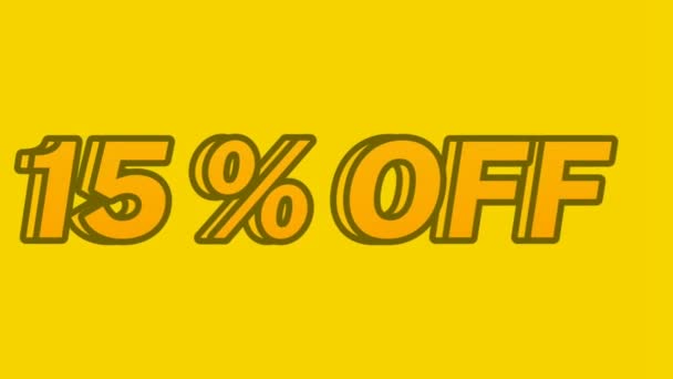 Discount Coupon 15% Percent Simple Text Animation, Special Offer, For Media Your Promotional Strategy - Footage, Video