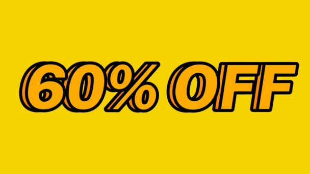 Discount Coupon 60% Percent Simple Text Animation, Special Offer, For Media Your Promotional Strategy - Footage, Video