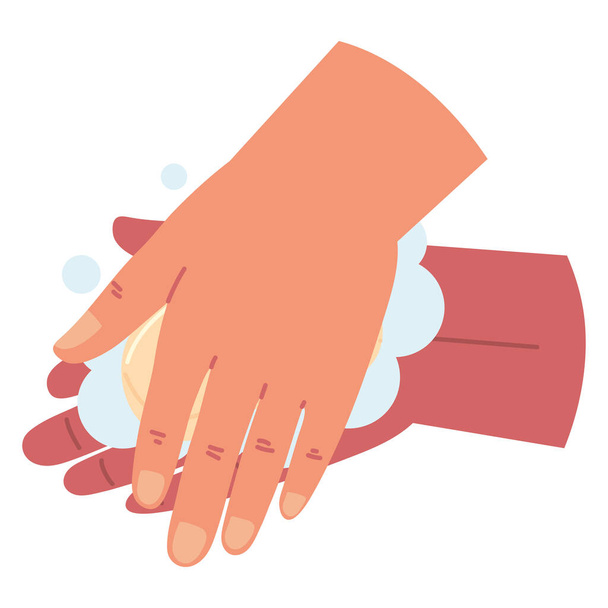 Миття рук з милом
 - Вектор, зображення