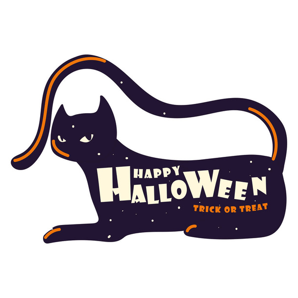 cat with happy halloween - Vector, Image