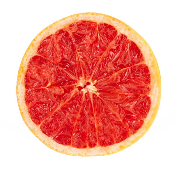 reife Grapefruitscheibe isoliert auf weißem Hintergrund.  - Foto, Bild