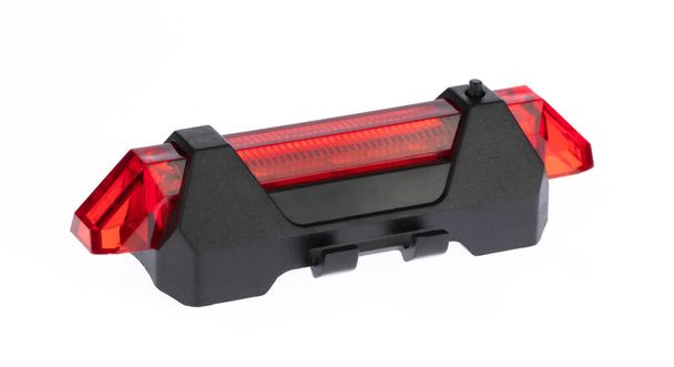USB Rechargeable LED Bicycle Tail Lamp With Light Warning Light for Bike ізольований на білому тлі - Фото, зображення