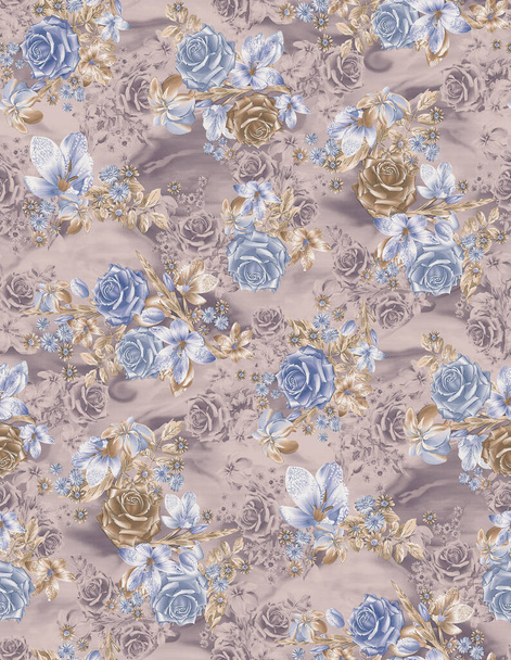 A seamless floral pattern for textile print and home decoration - Foto, imagen