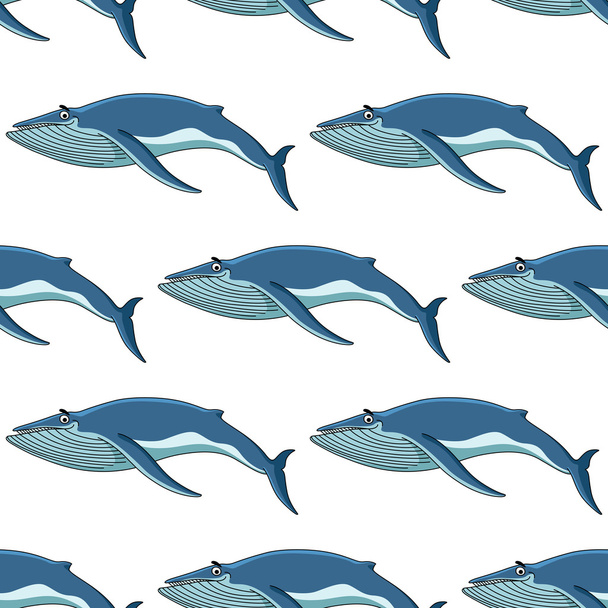 nahtlose Hintergrundmuster blauer Wale - Vektor, Bild