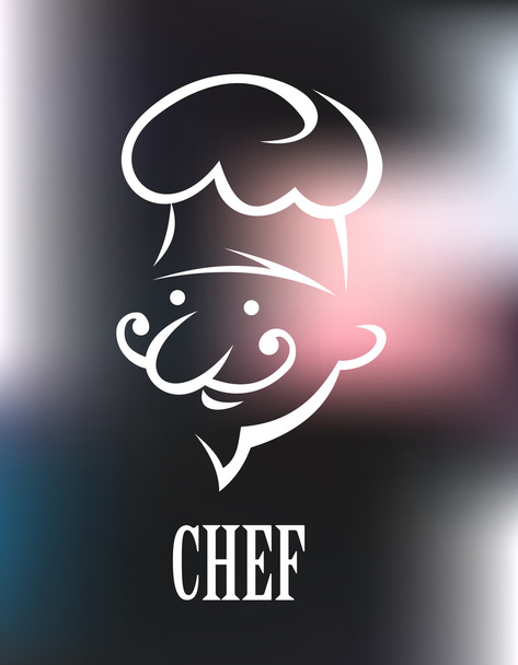 Chef icon on a shiny surface - Vector, Image