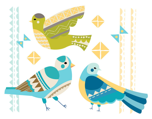 Abstract set of birds - Vector, Image