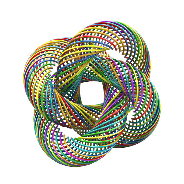 Torus estratificado colorido abstracto isloated en blanco
 - Foto, imagen