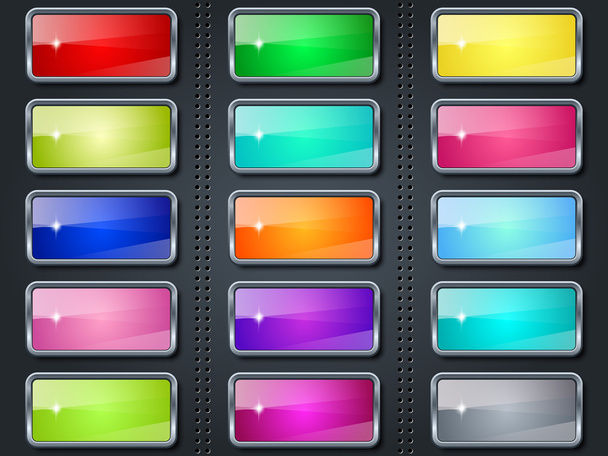 Colorful glass buttons - Vector, afbeelding
