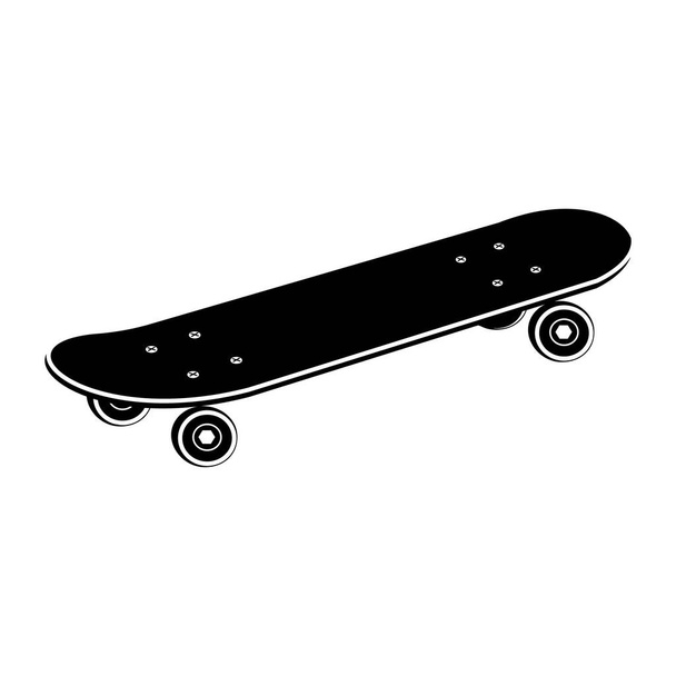 Skateboard black stencil icon isolated illustration on a white background - Vector, Image