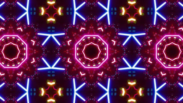 Parlak Renkli Lazer Işığı Kaleydoskop Efekti. - Fotoğraf, Görsel