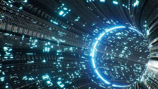 Абстрактний цифровий інопланетний космічний корабель VJ тунель Фон
 - Фото, зображення