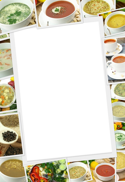 Colección de fotos de diferentes tipos de sopa con espacio para copiar
 - Foto, imagen