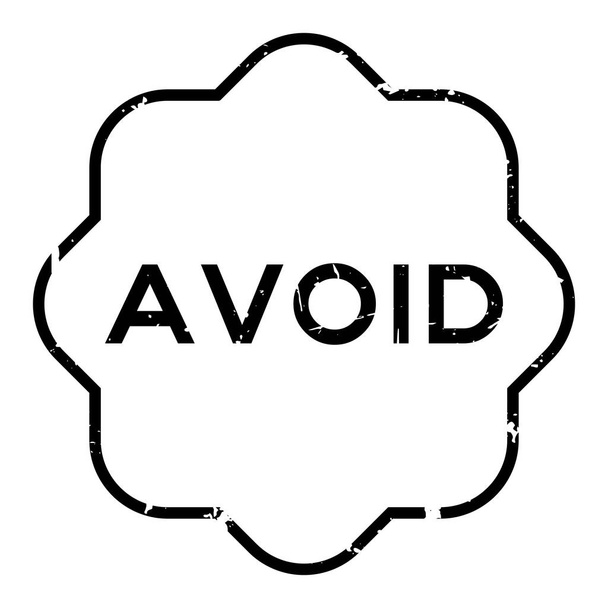 Grunge negro evitar sello de goma palabra sobre fondo blanco - Vector, Imagen