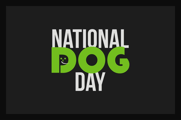 Nationaler Tag des Hundes Typografie-Vektor-Design - Vektor, Bild