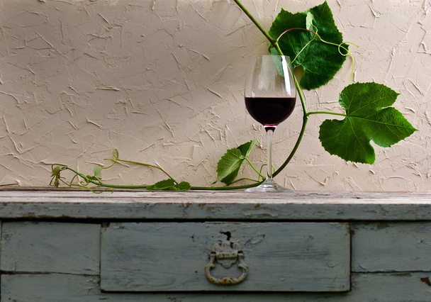 glass with red wine  - Foto, imagen