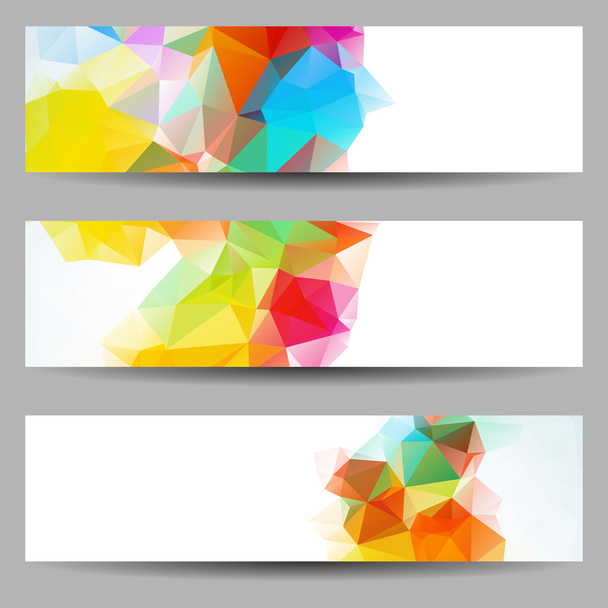 Set of banners with abstract triangles - Vektor, obrázek