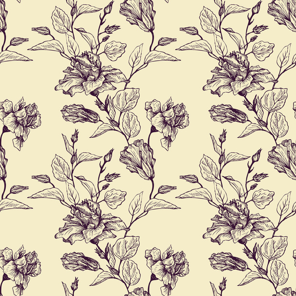 vintage vector floral seamless pattern - ベクター画像