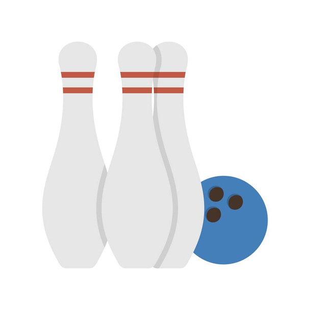 Bowling Flat Vector Line Icon Design - Vektor, Bild