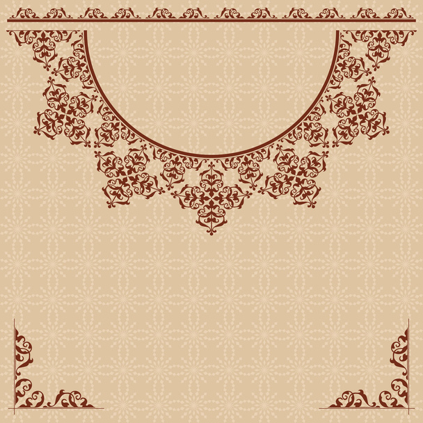 beige background with vintage ornament - vector - Vector, Image