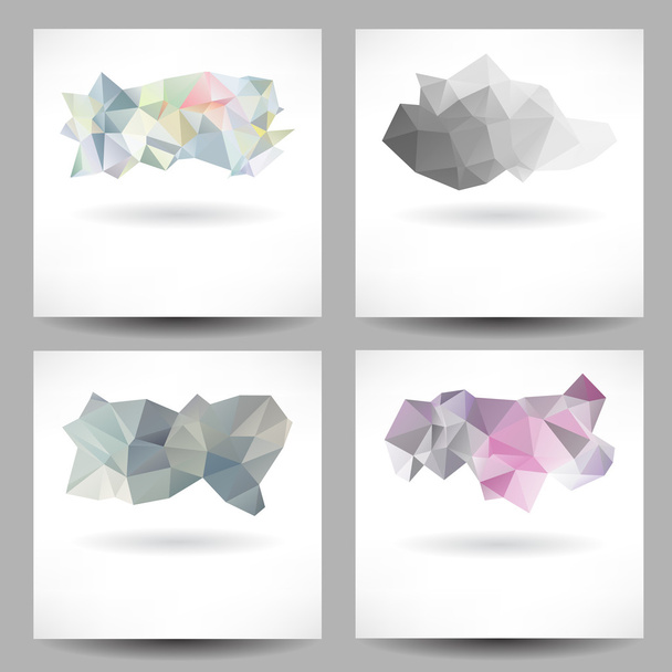 Set of backgrounds with abstract triangles - Vetor, Imagem
