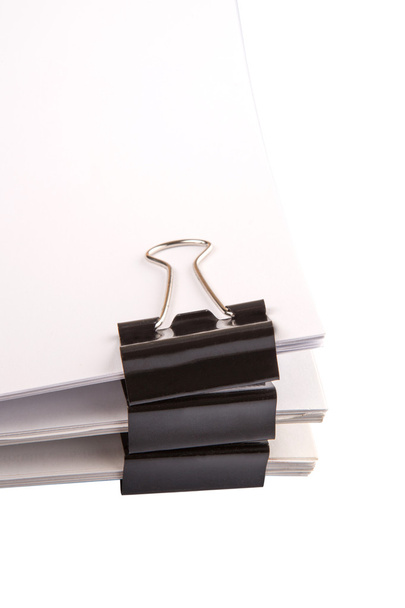 Binder clips with white paper - Foto, afbeelding