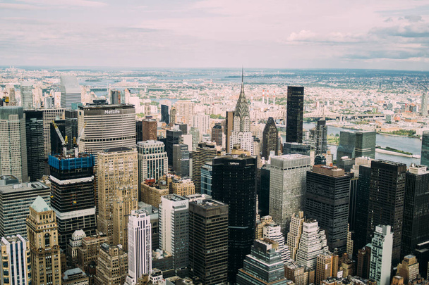 A modern city with high-rise buildings in New York City, USA - Fotó, kép