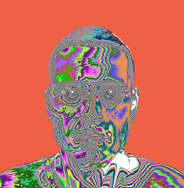 abstract colorful background with male face  - Φωτογραφία, εικόνα