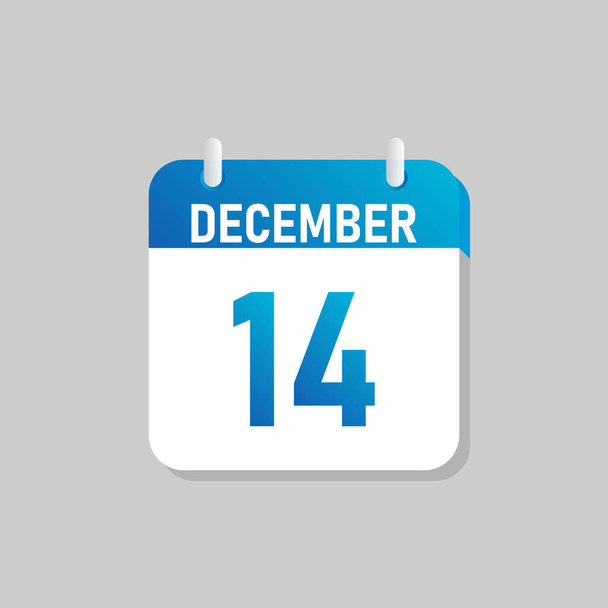 Calendario diario blanco Icono Diciembre en un estilo Flat Design. Ilustración vectorial aislada fácil de editar. - Vector, Imagen