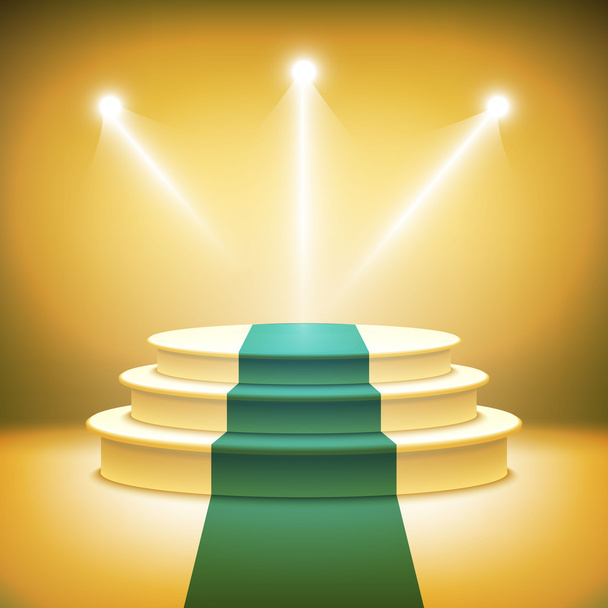 Illuminated stage podium for award ceremony vector  - Vector, Image