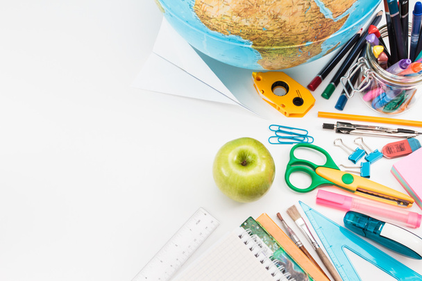School accessories on a white background - Photo, Image