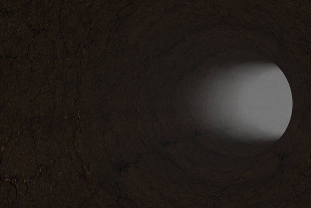 Abstract dirt tunnel. 3d rendering. - Photo, image