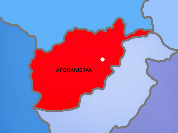 Symbolisch beeld van het land Afghanistan op de wereldkaart. - Foto, afbeelding