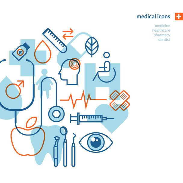 Set of medical icons - Vector, Image