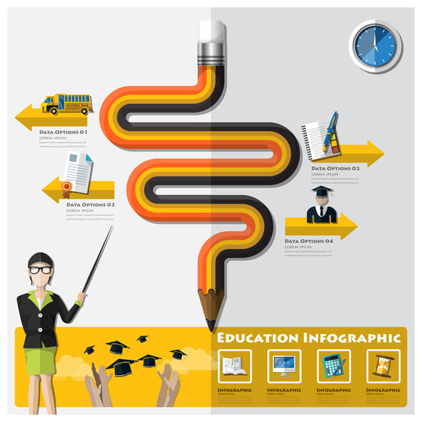 Education And Graduation Learning Infographic - ベクター画像
