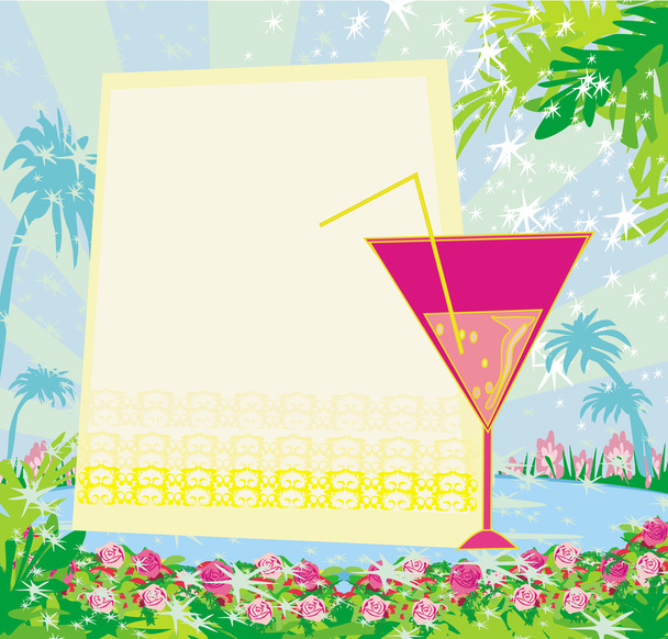 Convite para festa de aniversário Cocktail - Vetor, Imagem