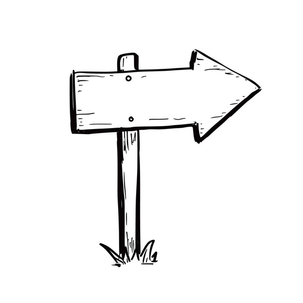 Sketch direction sign. Hand drawn - Vector, Image