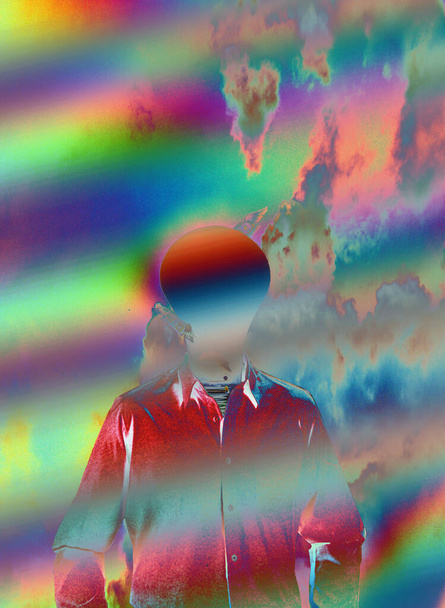 idea man on abstract colourful background - Fotografie, Obrázek