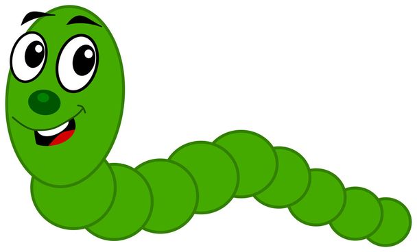 Green earthworm - Vector, Image