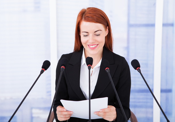 Businesswoman Giving Speech - Photo, Image