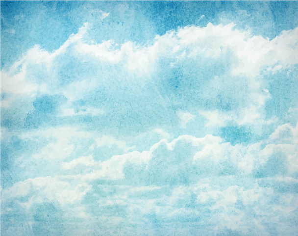 Watercolor clouds and sky background - Vector, Image