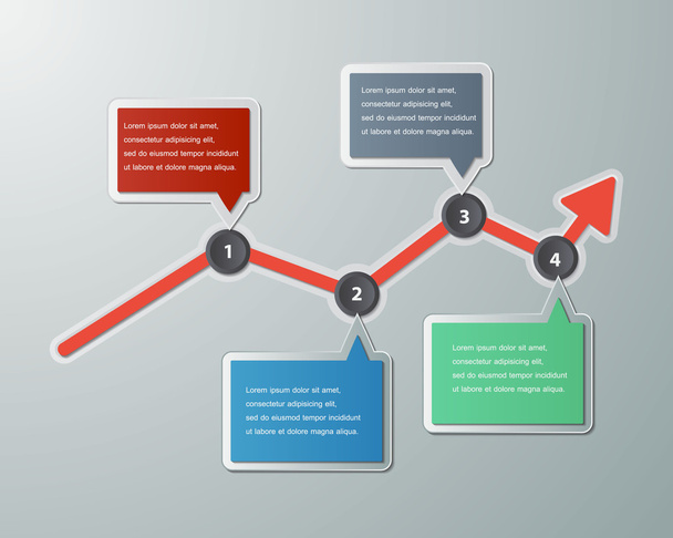 Infographic Graph Business Element - Вектор,изображение