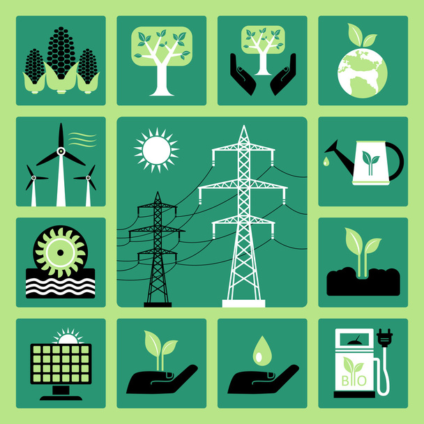 Energetické ikony - Vektor, obrázek