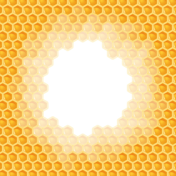 Honeycomb background - hole in the middle - Vector, Image