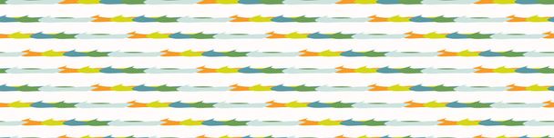 Summer tropical stripe seamless border pattern. Bright retro broken line banner edge. Fun gender neutral gift wrap masking taper decor washi ribbon trim in vector. - Vector, Image