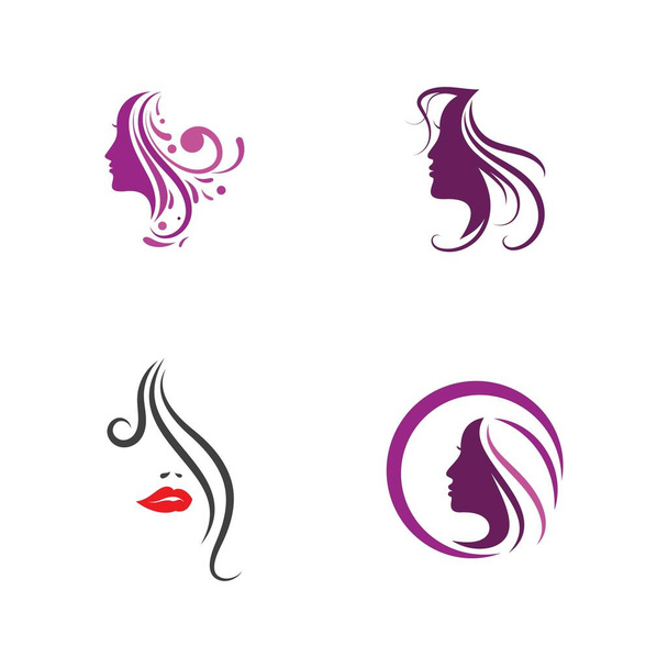 Вектор иконки логотипа женского лица - Вектор,изображение