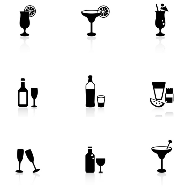 Drinks icons - Вектор,изображение