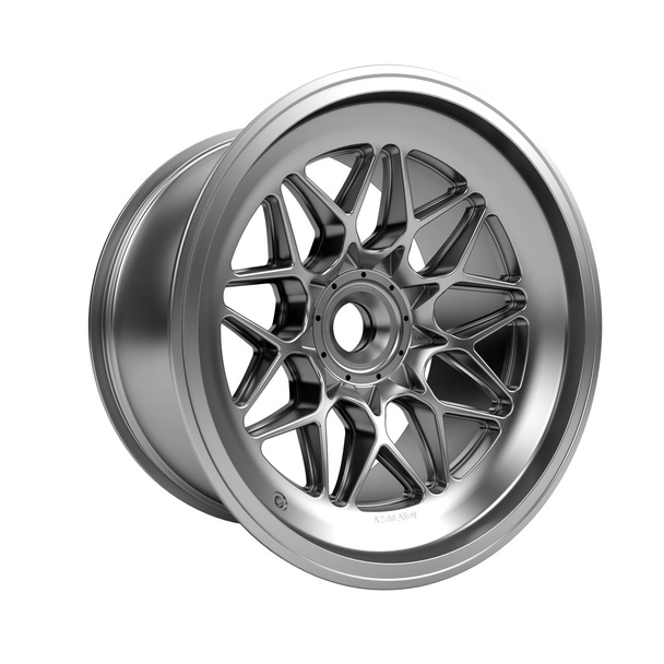 Polished chrome rim wheel on white - Photo, Image