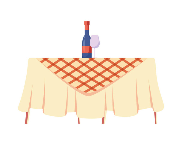 piknik asztal italokkal - Vektor, kép