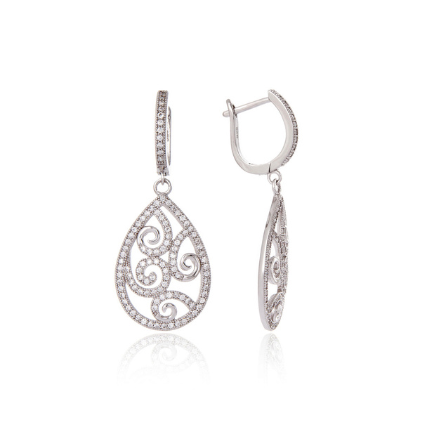 Silver earrings - Photo, Image