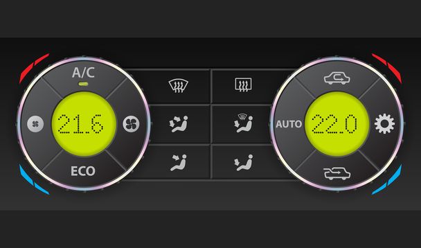 Digital air condition dashboard - Vector, Image